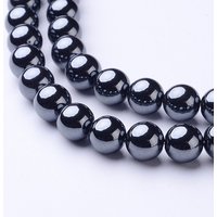 Perles rondes noires en hématite synthétique AAA de 8MM — Perles à bijoux