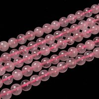 Brins de Perles de Quartz Rose Naturel, Ronds, 6mm, Trou de 1mm, 65pcs — Perles à bijoux