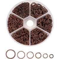 Iron Open Jump Rings, Nickel Free, Red Copper, 1600pcs/box — Jewelry Findings