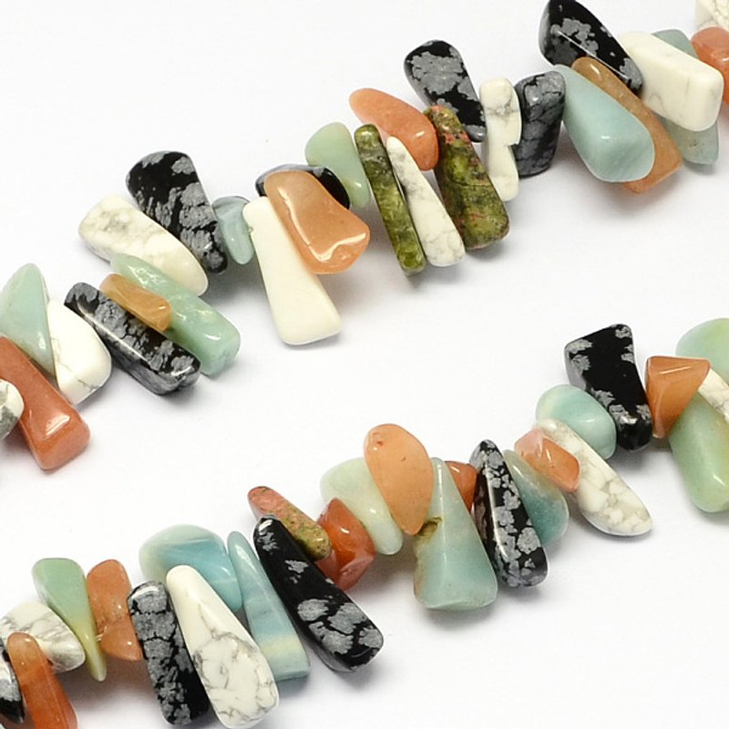 Mixed Natural Gemstone Bead Strands, Nuggets, 12-20mm, 15.7 inch — Jewelry Beads