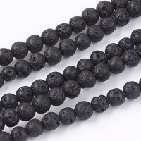 Fils de Perles en Roche Volcanique Naturelle, Ronde 4.5mm, 14.9 pouces, 86-90pcs — Perles à bijoux