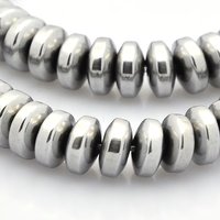 Brins de perles rondelles en hématite synthétique grade AAA - 6x2.5mm