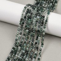 Fil de perles en agate mousse naturelle, 3mm, trou : 0,8mm, 126pcs/fil — Perles à bijoux