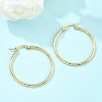 Boucles d'oreilles créoles en acier inoxydable 304 avec placage en or 18K — Boucles d'oreilles créoles