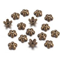 Caps de Perles en Alliage de Zinc de Style Tibétain - Bronze Antique - 6.5x3mm — Perles à bijoux