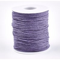 Waxed Cotton Thread Cords, Lilac, 1mm, 100 yards/roll