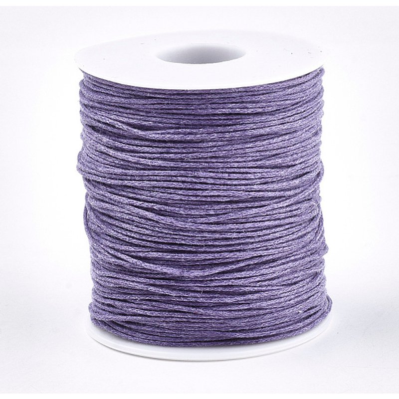 Waxed Cotton Thread Cords, Lilac, 1mm, 100 yards/roll — Chains, Wire & Cord