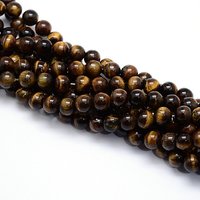 Brins de perles rondes en œil de tigre AB naturel, 6mm, 15 pouces — Perles à bijoux