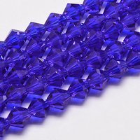 Imitate Austrian Crystal Bicone Glass Beads Strands, Dark Blue — Jewelry Beads