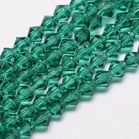 Imitate Austrian Crystal Bicone Glass Beads Strands, Dark Cyan — Jewelry Beads