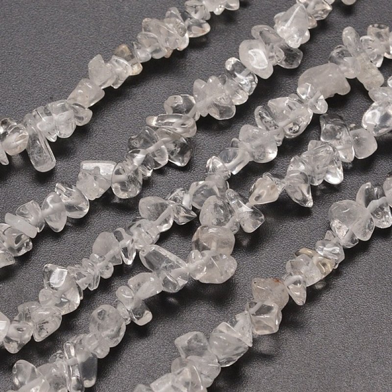 Brins de perles en chips de cristal de quartz naturel, perles de cristal de roche 5-8mm — Perles à bijoux