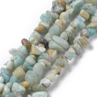 Natural Flower Amazonite Chips Beads Strands, 31.5 inch