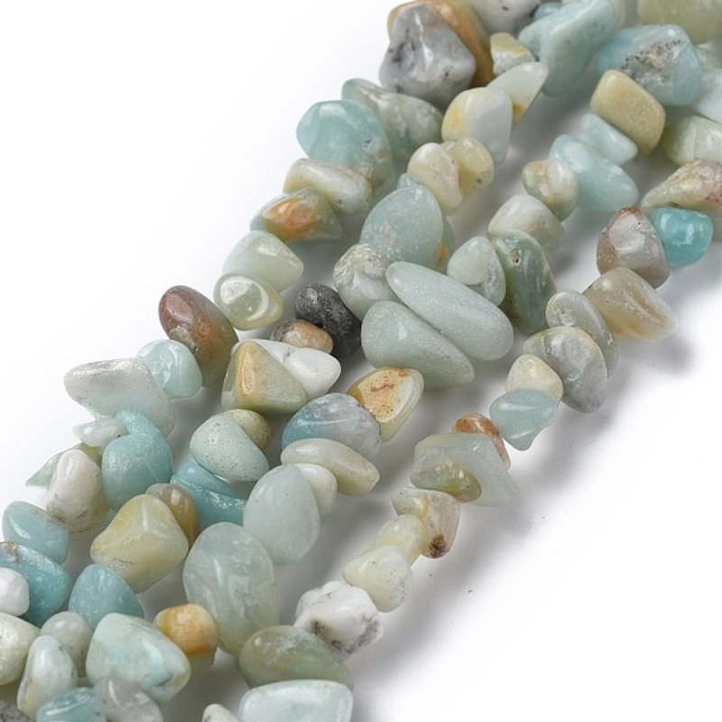 Brins de perles en chips d'amazonite fleurie naturelle, 31,5 pouces — Perles à bijoux