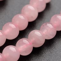Fils de perles en quartz rose naturel rond, 4mm, 14.9 pouces — Perles à bijoux