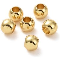 Brass Beads, Solid Round, 18K Gold Plated, Lead Free, 6mm — Jewelry Beads