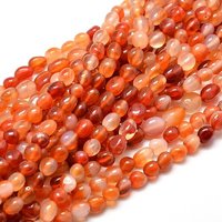 Dyed Natural Carnelian Gemstone Nuggets Bead Strands — Jewelry Beads