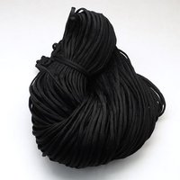7 Inner Cores Black Polyester & Spandex Cord Ropes for Bracelets