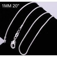 Brass Round Snake Chain Necklace with Lobster Claw Clasp, 20 inch — Pendant Necklace