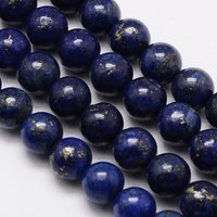 Grade A Natural Lapis Lazuli Round Bead Strands, Dyed, 8mm — Jewelry Beads