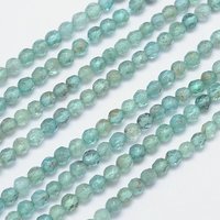 Brins de perles d'apathite naturelle facettée ronde, 4 mm, 100 pcs/brin — Perles à bijoux