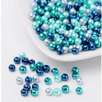 Perles en verre nacrées bleu caribéen, 4mm, 400pcs — Perles à bijoux