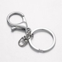 Alloy Split Key Rings, Keychain Clasp Findings, Platinum, 66mm — Jewelry Findings