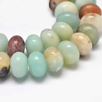 Brins de perles Rondelle en Amazonite Naturelle, 8x5mm, 15 pouces — Perles à bijoux