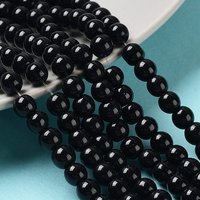 Baking Painted Pearlized Glass Round Bead Strands, Black, 6-7mm — Jewelry Beads