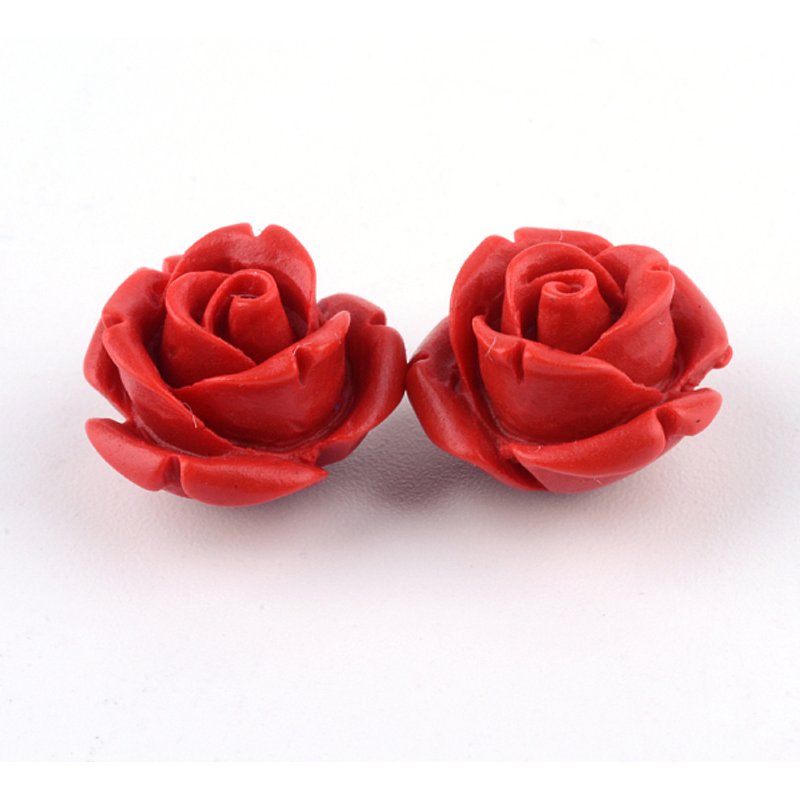Perles de Cinnabar, Rose, FireBrick, 10x10x8mm, Trou 1.5mm — Perles à bijoux