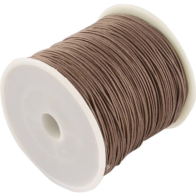 Braided Nylon Thread for Beading Jewelry Making, Camel, 0.8mm, 100 yards — Chains, Wire & Cord