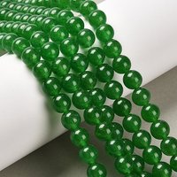 Brins de perles en jade de Malaisie teinté et naturel, vert, 8mm, 48pcs — Perles à bijoux
