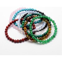 Bracelet extensible en pierres mélangées naturelles et synthétiques, 52mm — Bracelet Femme