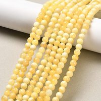 Brins de perles en jade miel naturel, ronds, 4-5mm, 15 pouces — Perles à bijoux