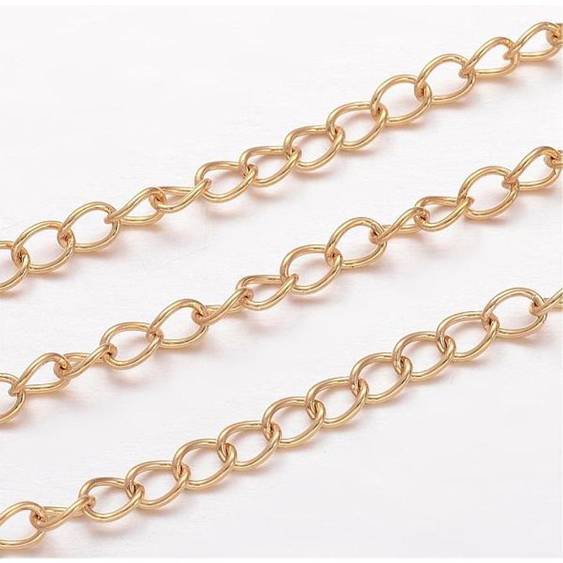 Chaînes Curb en Acier Inoxydable 304 Ion Plating pour Fabrication de Bijoux — Chaînes, fils et cordons