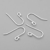 Sterling Silver Earring Hooks 20x11mm with 2mm Hole — Jewelry Findings
