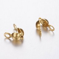 Embouts de perles en acier inoxydable 304, dorés, Ion Plating — Accessoires pour bijoux
