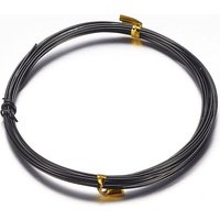 Fil de métal aluminium rond pour la fabrication de bijoux, noir, 18 AWG, 10m