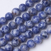 Natural Blue Spot Jasper Beads Strands, Round, 8mm, 15 inch — Jewelry Beads