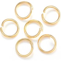 Anneaux ouverts en acier inoxydable 304, plaqués or 24k, 10x1.2mm — Accessoires pour bijoux