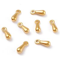 304 Stainless Steel Teardrop Charms, Chain Extender Drop — Charms & Pendants