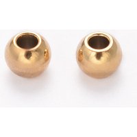 Perles de séparation en acier inoxydable 304 dorées, Ion Plating, 3x2.3mm — Perles à bijoux