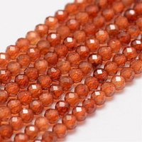 Fils de perles de grenat naturel, facetté, rond, 3mm, 127-135pcs — Perles à bijoux