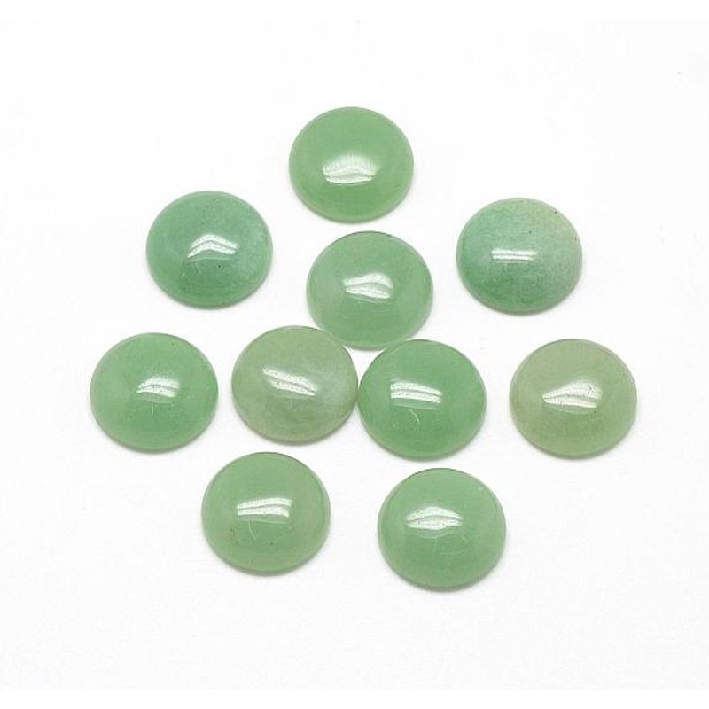 Cabochons en aventurine verte naturelle, demi-rond/dôme, 8x4mm — Pierres précieuses en vrac