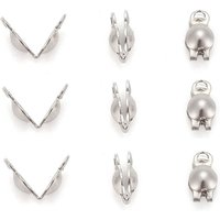 Stainless Steel Bead Tips and Clamshell Knot Covers — Jewelry Findings