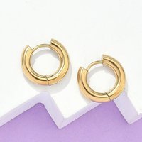 Boucles d'oreilles Huggie en acier inoxydable 304 avec plaquage ionique — Boucles d'oreilles créoles