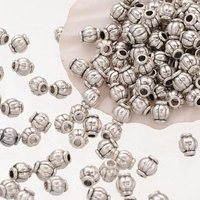 Barrel Tibetan Silver Spacer Beads for DIY Crafting