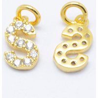 Charm en zircon cubique Grade AAA en laiton, lettre S
