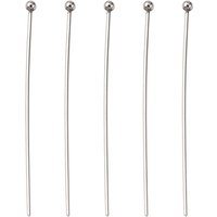 304 Stainless Steel Ball Head Pins, Tarnish Resistant, 40x0.7mm — Jewelry Findings