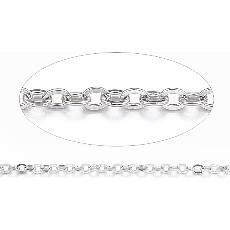 Chaînes de câble en acier inoxydable 304, soudées, ovale plat, rouleau de 10m — Chaînes, fils et cordons