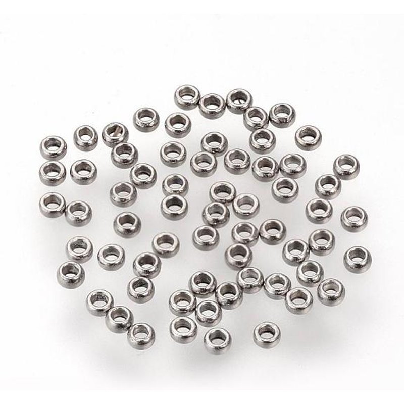 Perles Espaceuses en Acier Inoxydable 304, Rondelle, 1.5x0.8mm — Perles à bijoux